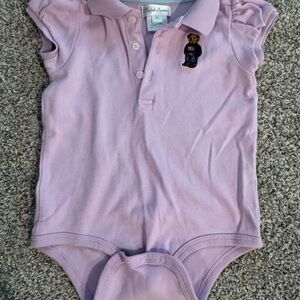 Ralph Lauren Lavender Bodysuit with Bear Patch